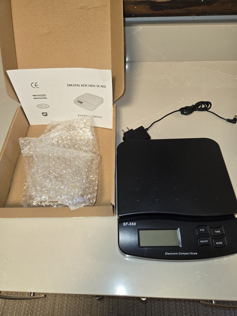 SF-550 Digital Postal Shipping Kitchen Scale w/ AC Adapter Box Manual